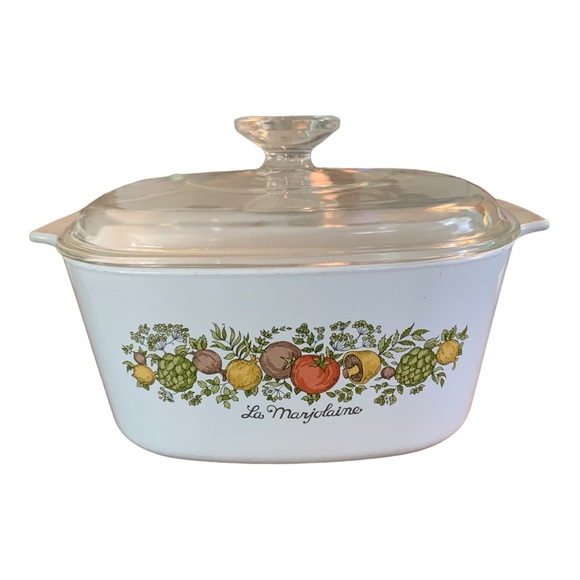 VINTAGE CORNING WARE A-3-B 3 QUART CASSEROLE DISH W/ PYREX A9C LID-SPICE OF LIFE - Picture 2 of 13